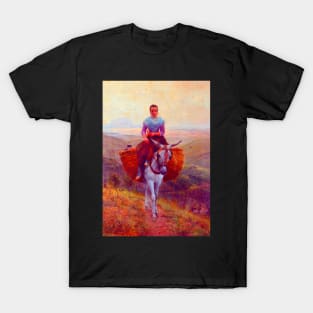 "Woman riding a donkey" by Modesto Teixidor y Torres (1890) TECHNICOLOR REMASTERED T-Shirt